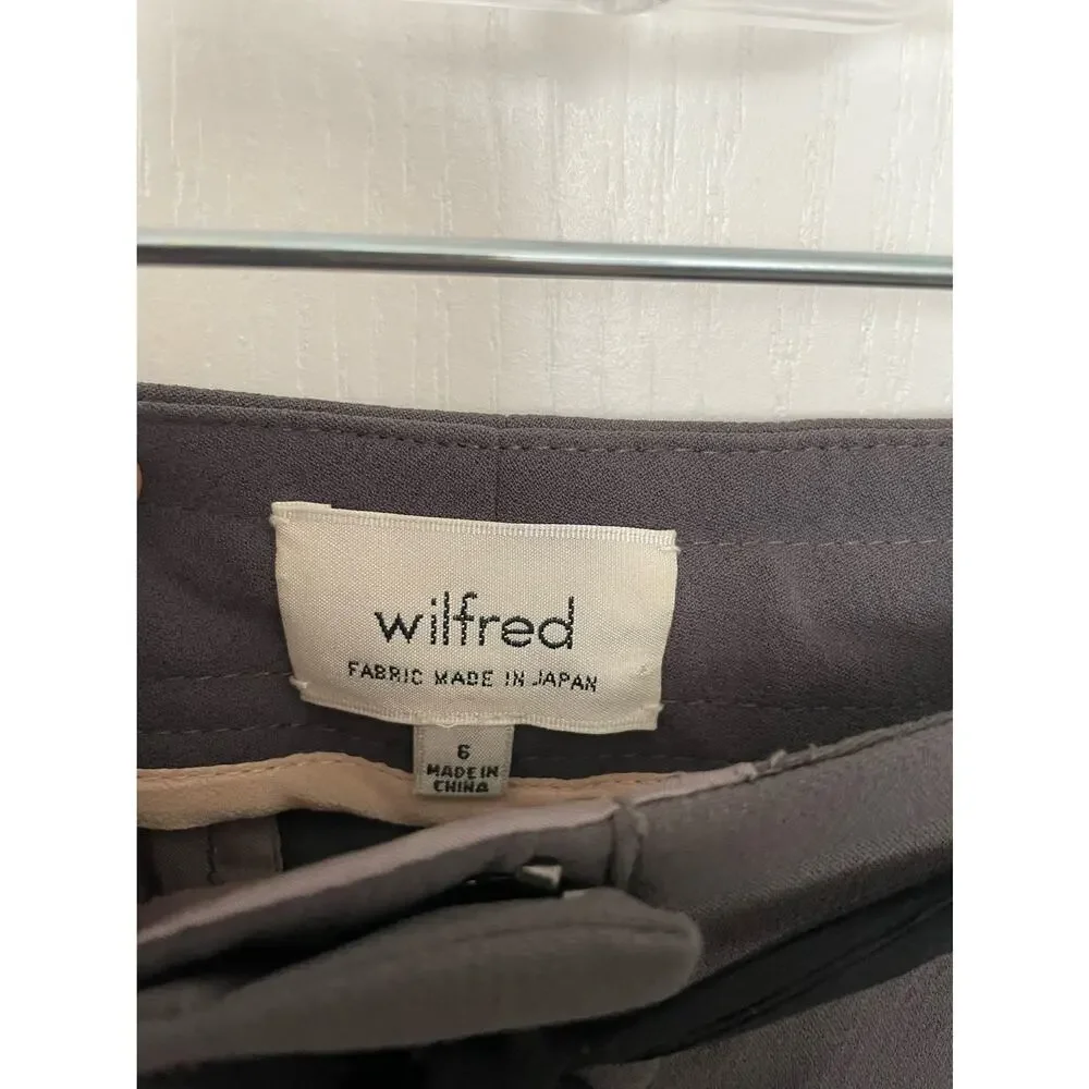 Aritzia Wilfred Allant Cropped Tie Waist Pant Charcoal Size 6 - Picture 6 of 11